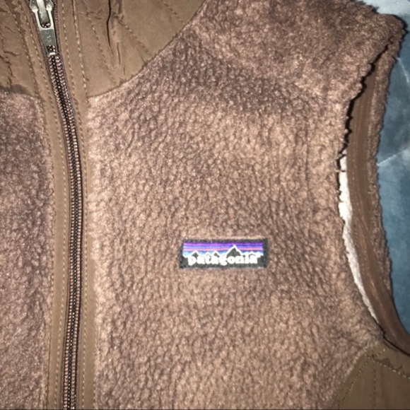 Patagonia Fleece Zip Vest Brown Zip size X-Small - Picture 3 of 8